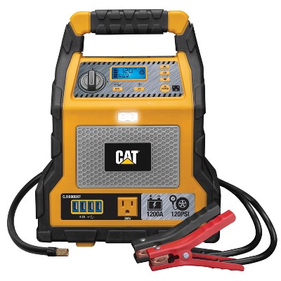 Cat® Power Station with 1,200-Peak-Amp Jump Starter, Tire Compressor, and Power Inverter, CJ1000DXT in Yellow