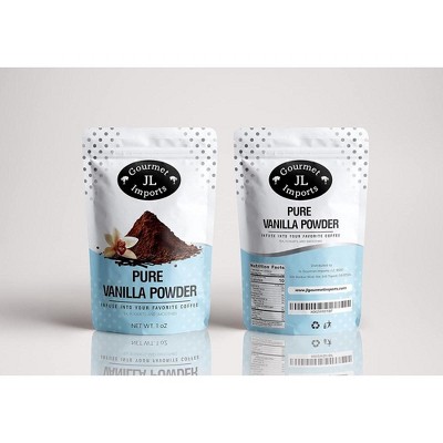 JL Gourmet Imports Madagascar Vanilla Powder, Whole Vanilla Beans Ground, Perfect for Baking, Coffee, Tea, Smoothies, Yogurt, Ice Cream - 1 oz