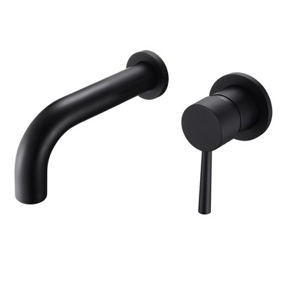 Sumerain Matte Black Tub Faucet Set Wall Mount Bathtub Faucet Single Handle, Rough-in Valve Included
