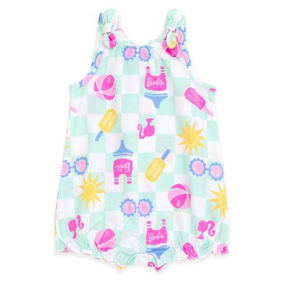 Barbie Baby Girls Sleeveless Bubble Romper Newborn to Infant