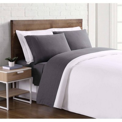 Brooklyn Loom Queen Linen Sheet Set Charcoal