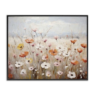 Stupell Industries Charming Flower Meadow Black Framed Giclee Art