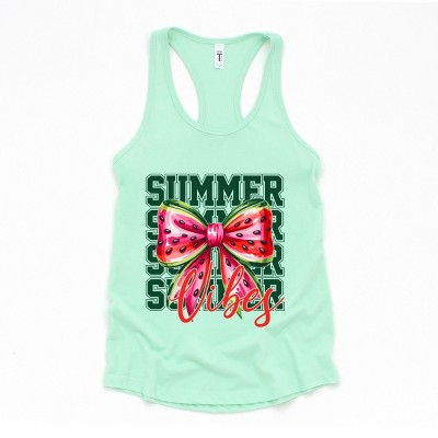 Simply Sage Market Coquette Watermelon Bow Summer Chart Racerback Tank