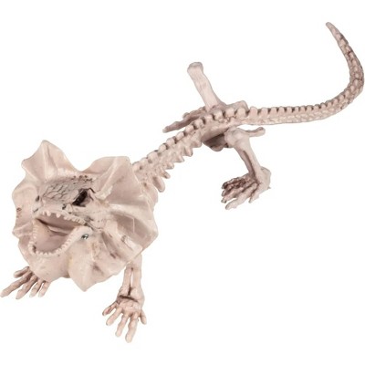Frilled Lizard Skeleton Halloween Decoration- Weather Resistant for Indoor/Outdoor Decor- Perfect for Tabletop Party Decor, Haunted Houses, Graveyards