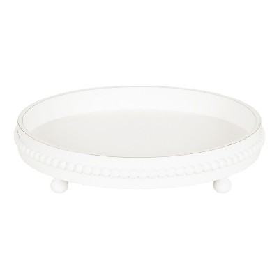 Kate and Laurel Strahm Tray, 16" Diameter, White