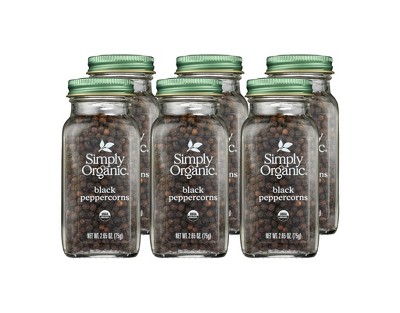Simply Organic - Black Peppercorns - Case of 6/2.65 oz