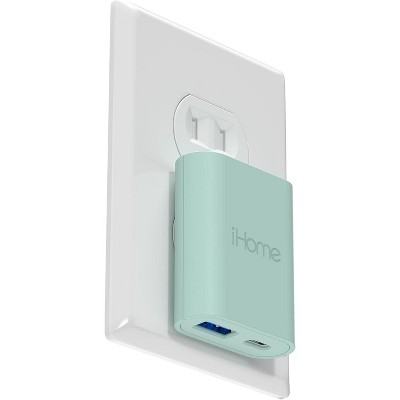 iHome USB C Charger: AC Pro 20W Multiport USB Charger (1 USB-C Port, 1 USB-A Port), Flat USB C Charger Block