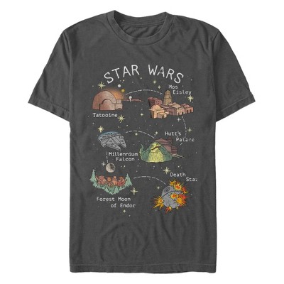 Men's Star Wars: A New Hope Map Points of Interest T-Shirt