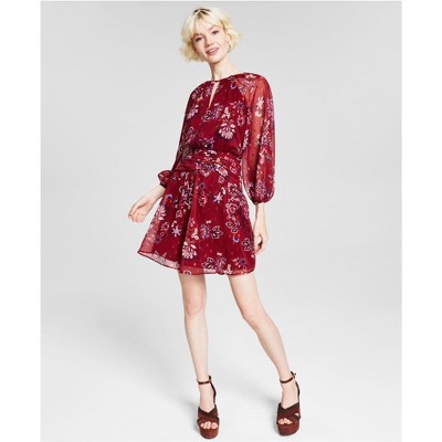 Vince Camuto Womens Printed Floral Midi Dress