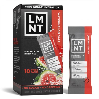 LMNT Zero-Sugar Electrolytes Drink - Watermelon Salt - 2.1oz/10ct
