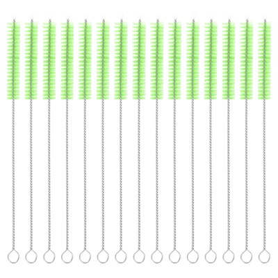 Unique Bargains Long Handle Wire Bristles Bottle Drinking Straw Cleaning Brushes 15 Pcs