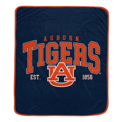 NCAA Auburn Tigers Vintage Arch Block Flannel Fleece Blanket: Sports Team Logo Throw