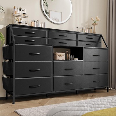 14-Drawer Dresser for Bedroom - Sturdy Metal Frame, Wood Tabletop, Closet Organizer, Chest Storage Tower for Bedroom, Living Room, and Entryway