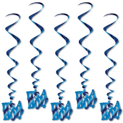 Beistle It's A Boy! Whirls, 3', (10/Pkg) Multicolored