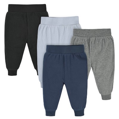 Gerber Baby Boys' Microfleece Pants, 4-Pack