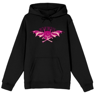 Batman Bat Mask, Cross Bones, and Bat Wings Men's Black Graphic Hoodie