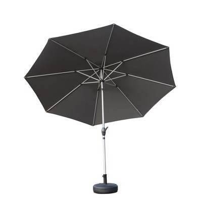 Syemin Outdoor Patio Umbrella with 8 Sturdy Ribs, Push Button Tilt and Crank, Waterproof, UV-Resistant Uitable for Garden, Gray, 120"*120"*97.2"