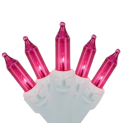 Northlight Mini Incandescent Christmas Lights - Pink - 10' White Wire - 50ct
