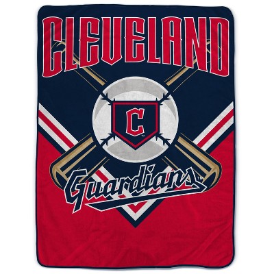 MLB Cleveland Guardians On Deck Ultra Cozy Blanket: Sports Team Logo Plush Throw