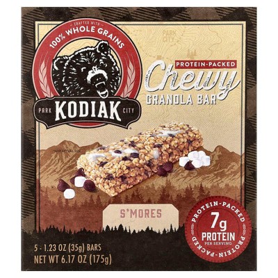 Kodiak Cakes Chewy Granola Bars, S'mores 5 Bars, 1.23 oz