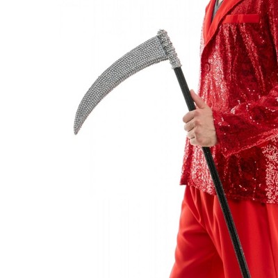 KBW Bedazzled Rhinestone Grim Reaper Scythe Adult Costume Accessory
