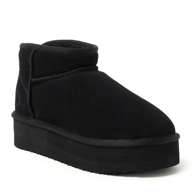 Fireside by Dearfoams Women's Kingston Genuine Shearling Platform Bootie