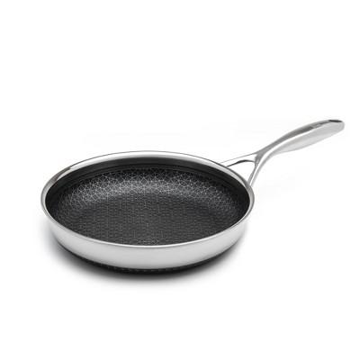 Livwell Brands Diamond Clad 10" Hybrid Nonstick Stainless Steel Fry Pan: Tri Ply, Stay-Cool Handle, Oven & Dishwasher Safe