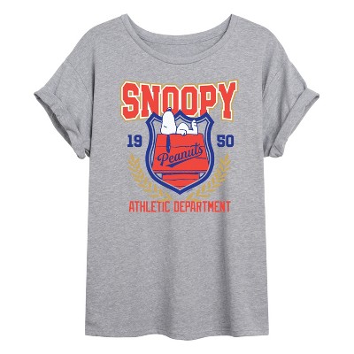 Women's - Peanuts - Snoopy Athletic Dept -Women's Oversized Graphic T-Shirt Oversized Graphic T-Shirt