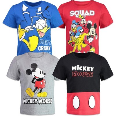 Disney Mickey Mouse Pluto Donald Duck Goofy 4 Pack T-Shirts Infant