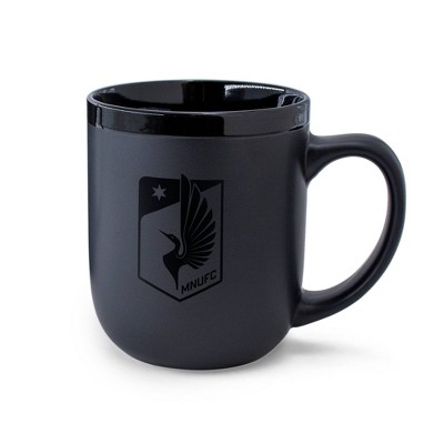 MLS Minnesota United FC Black Coffee Mug - 16oz: Ceramic Drinkware, 5.5" Height