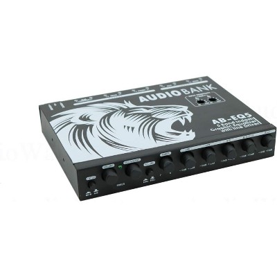 Audiobank 5 Band in-Dash Stereo Graphic Equalizer with Line Driver with Three Stereo RCA Outputs/Frequency Response: 10Hz to 50000Hz 1dB
