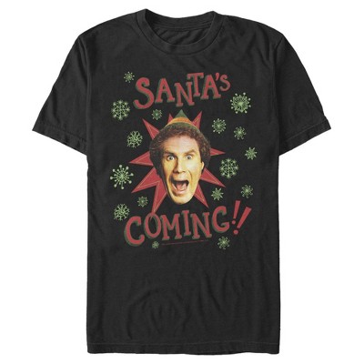 Men's Elf Buddy Santa's Coming T-Shirt