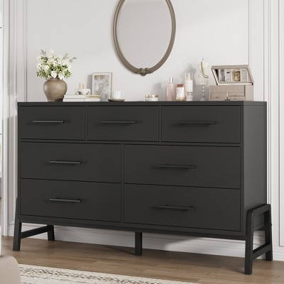 Garvee 7 Dresser for Bedroom, Freestanding 52" Wide Drawer Dresser with Storage, Wooden Closet Storage Chest for Living Room, Bedroom