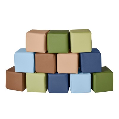 ECR4Kids SoftZone Patchwork Toddler Blocks, 12-Piece