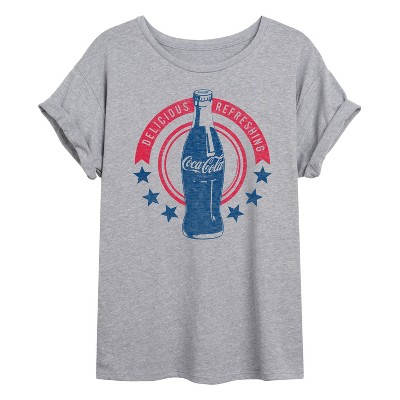 Women's - Coca-Cola - Stars Delicious Refreshing Oversized Graphic T-Shirt