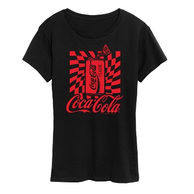 Women's - Coca-Cola - Retro Checkered Warped Can Short Sleeve Graphic T-Shirt