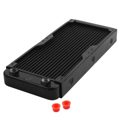 Unique Bargains Aluminum Water Cooling Black Oxidation Heat Exchanger Radiator 10.6 Inch Long 1 Pc