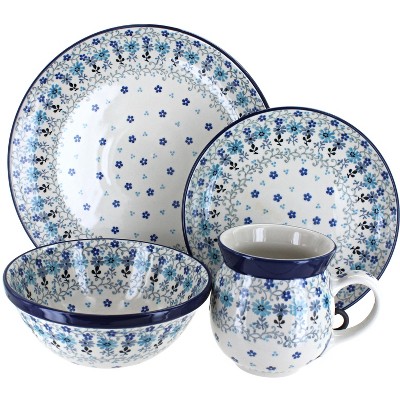 Blue Rose Polish Pottery Ceramika Artystyczna Dinnerware (4 PC)