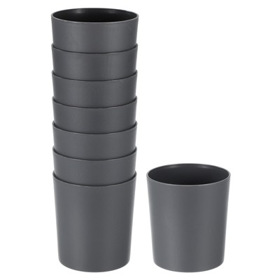Unique Bargains Plastic Modern Design Plant Pot Round 8 Pcs
