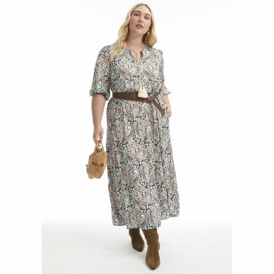 June + Vie by Roaman's Boho Maxi Dress