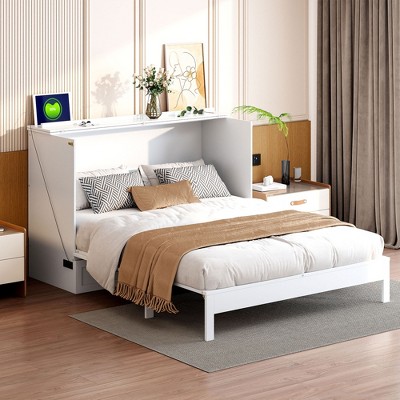 Whisen Modern Design Murphy Bed, Folded into a Cabinet with Large Drawers, Space-Saving Design