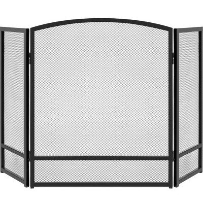 Best Choice Products 47.5x27.25in 3-Panel Steel Mesh Fireplace Screen, Spark Guard w/ Rustic Worn Finish