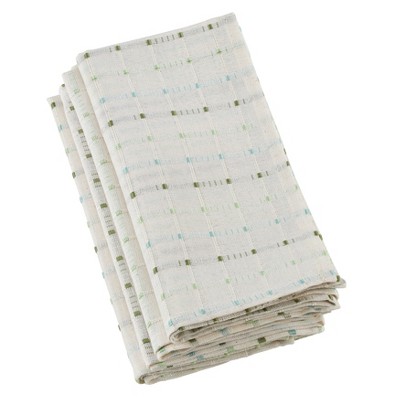 Saro Lifestyle Stitched Line Cotton Blend Table Napkins (Set of 4)