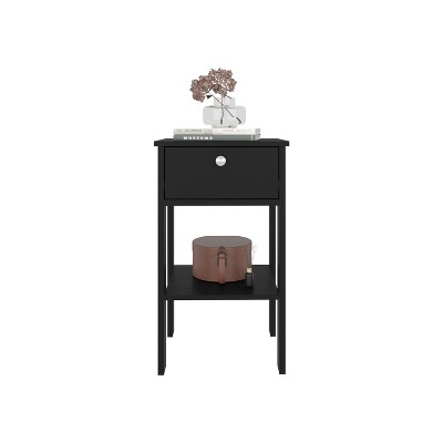 Gulches Nightstand with 1 Drawer & 1 Open Shelf, 4 Sturdy Legs, Compact Design for Small Spaces, Ready-to-Assemble