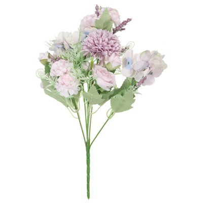 Unique Bargains Home Wedding Decoration Branch Silk Artificial Rose Hydrangea with Stem 1 Pc
