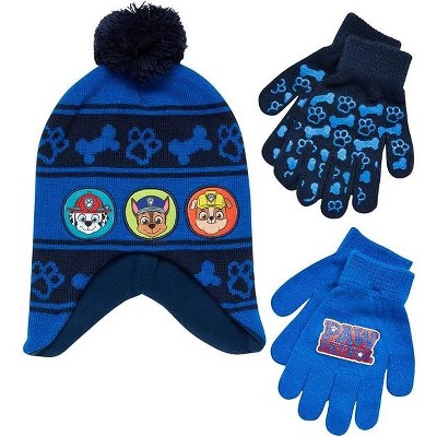 Paw Patrol Boys Winter Hat and 2 Pair Gloves or Mittens Set, Kids Ages 2-7