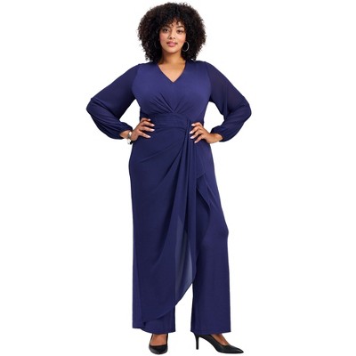 Avenue Luxe Drape Chiffon Overlay Jumpsuit