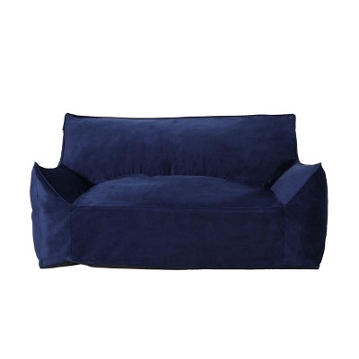 NicBex Soft Velveteen Bean Bag Loveseat with Armrest,High Density Foam Filled Lazy Sofa Beanbag with Removable Cover&Safety Zippers for 2