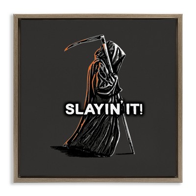 Stupell Industries Slayin' It Grim Reaper Floating Frame Canvas Art