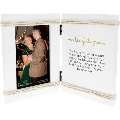 Pavilion Gift Company - Mother Of The Groom - 5.5" x 7.5" Hinged Sentiment Frame (Holds a 4" x 6" Photo) - Single Image Frames